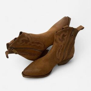 Sundance Catalog Airy Sojourner Ankle Boots- Camel Suede